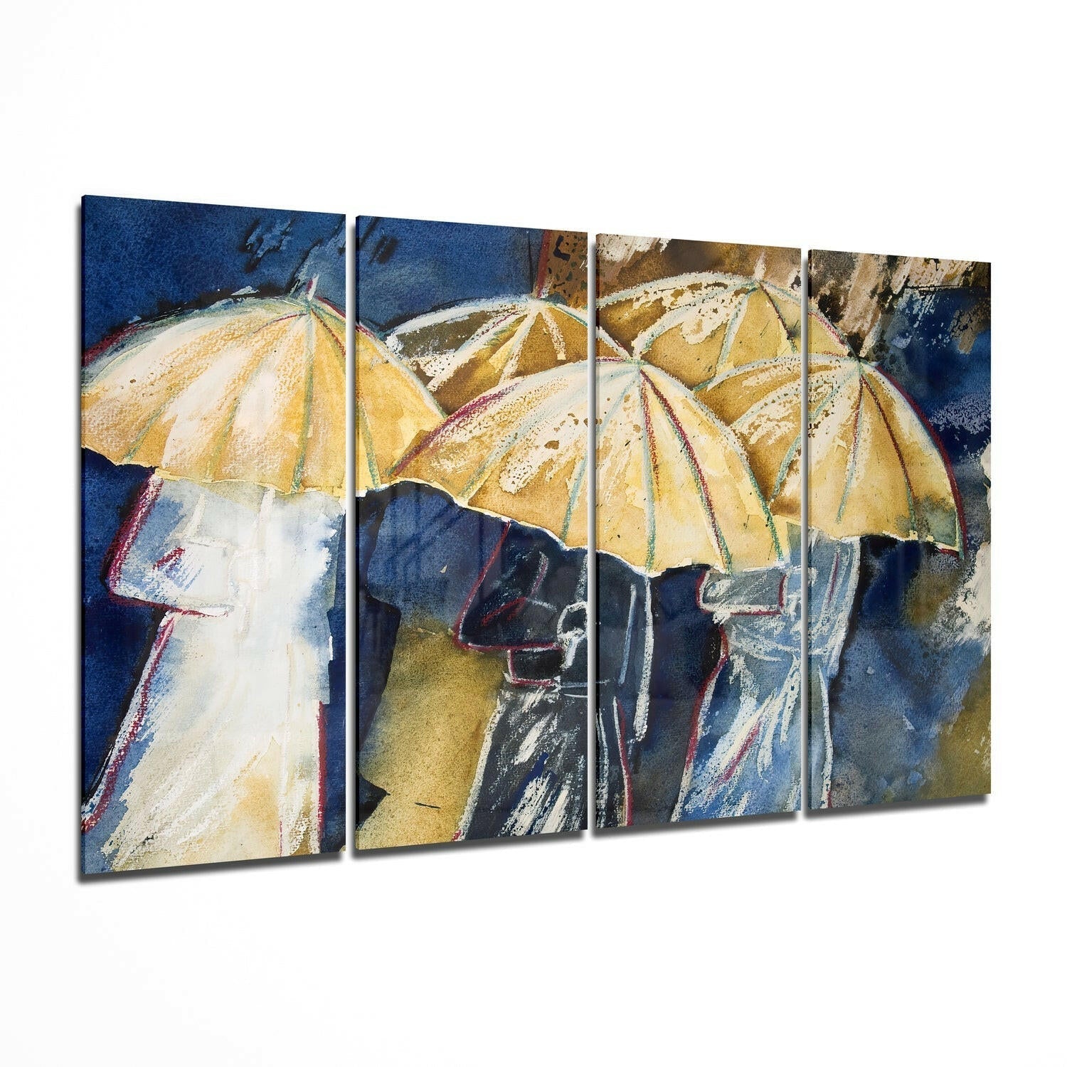 Umbrellas 4 piece glass wall art set