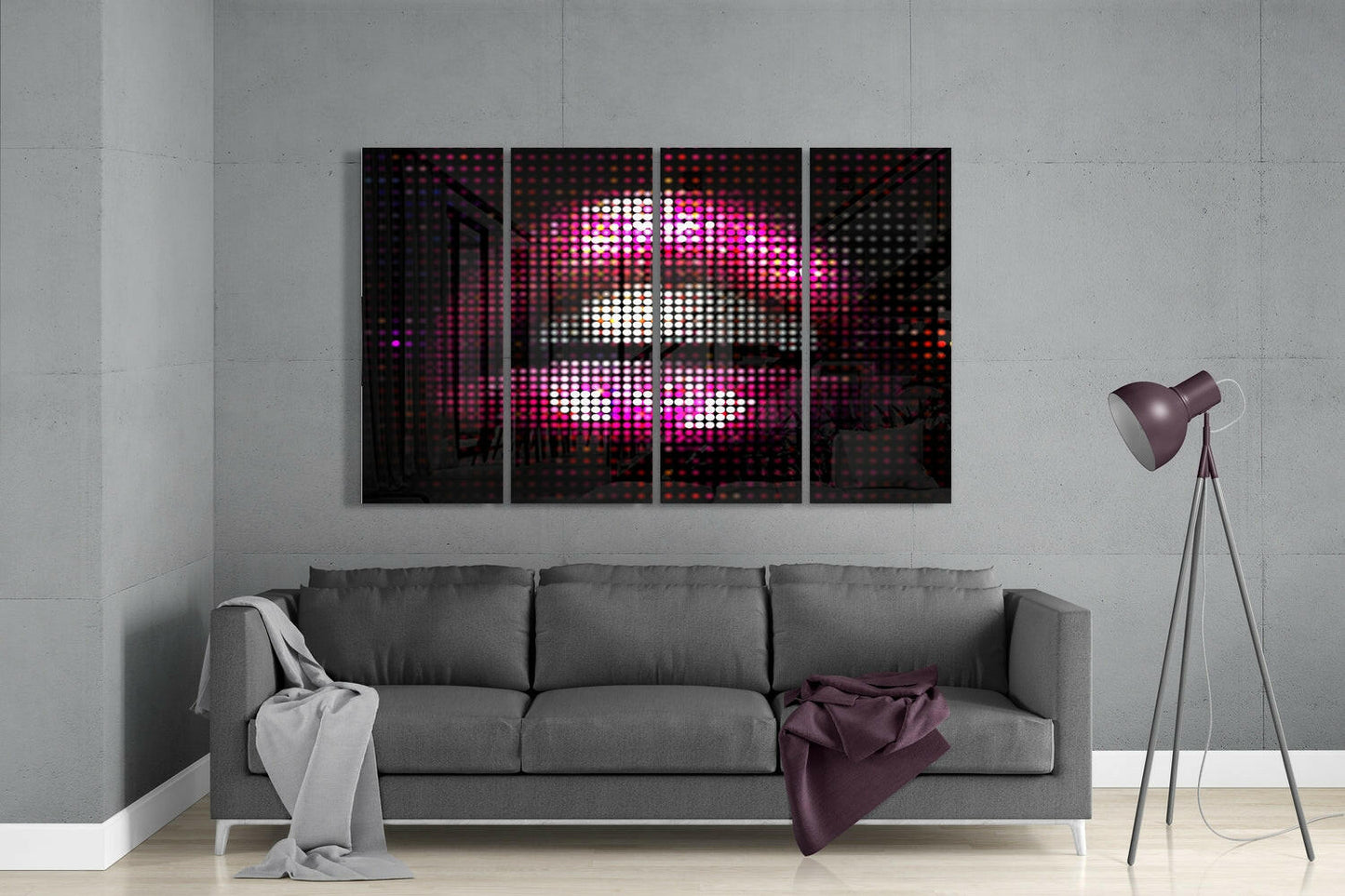 Lips 4 Pieces Mega Glass Wall Art