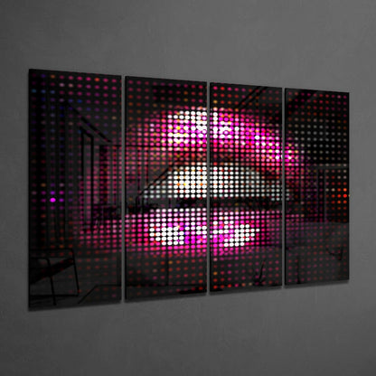 Lips 4 Pieces Mega Glass Wall Art