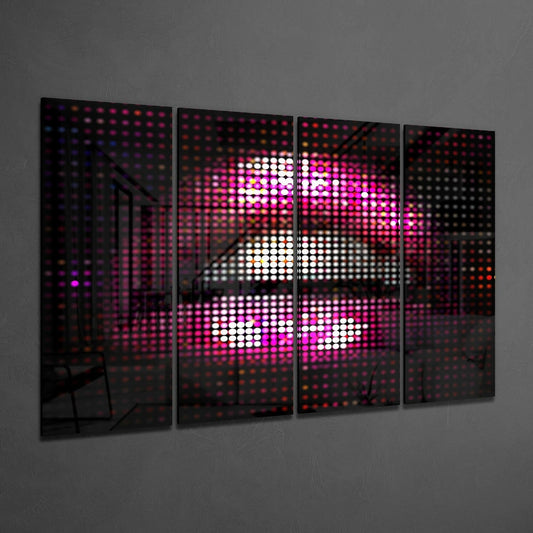 Lips 4 Pieces Mega Glass Wall Art
