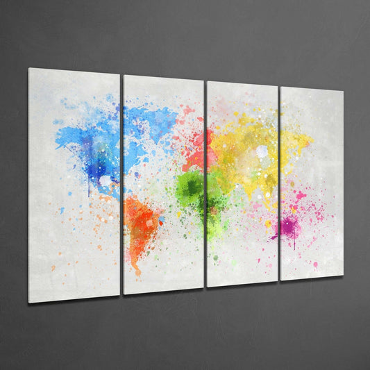 World Map Gallery Glass Wall Art