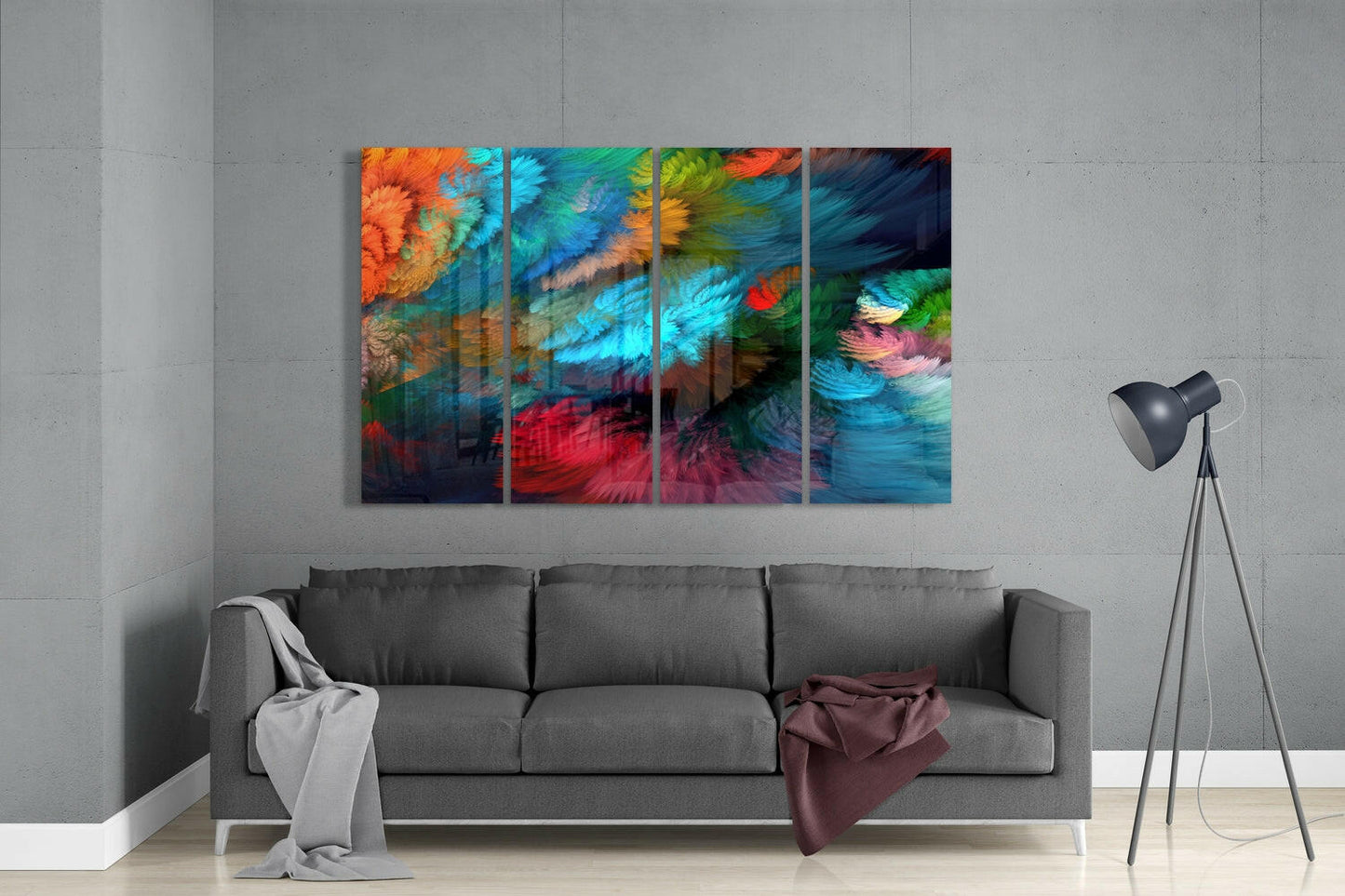 Colorful Touches 4-Piece Glass Wall Art Set