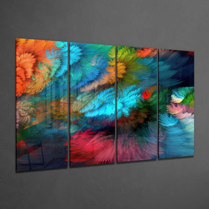 Colorful Touches 4-Piece Glass Wall Art Set