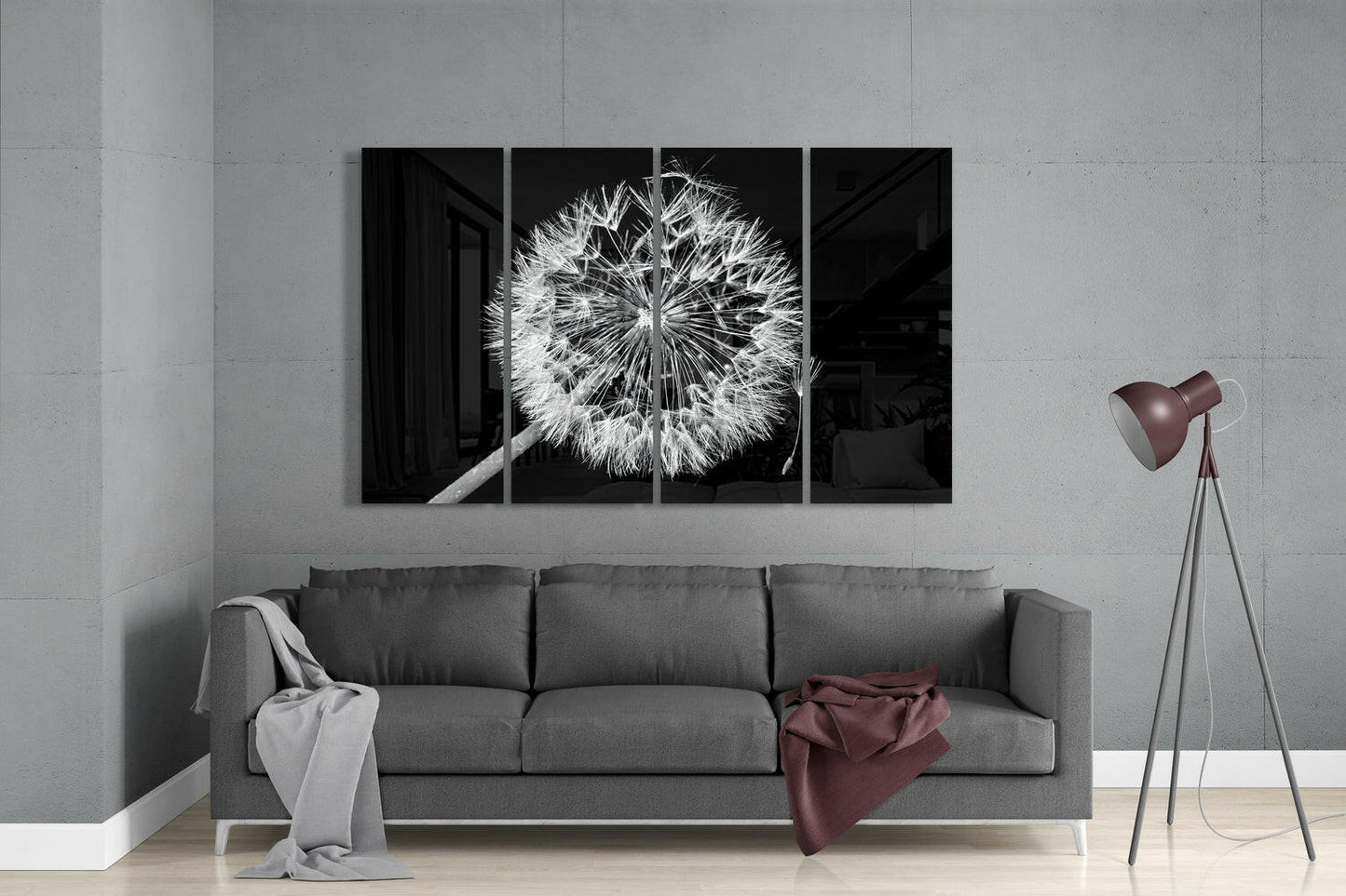 Dandelion 4-Piece Glass Wall Art Set