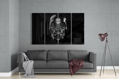 Skull 4-Piece Glass Wall Art Set