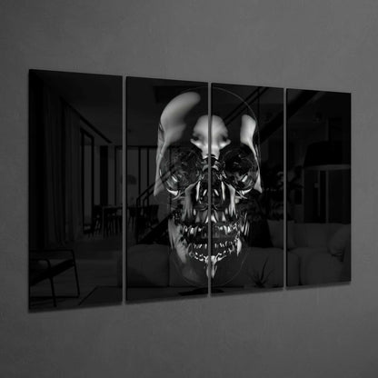 Skull 4-Piece Glass Wall Art Set
