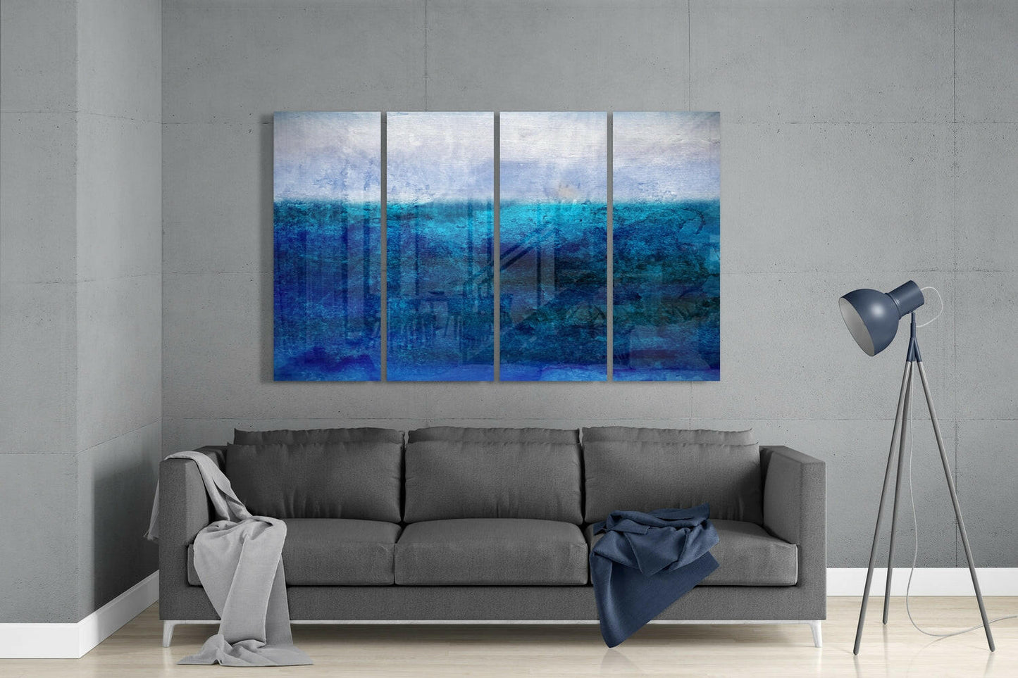 Blue Horizon 4-Piece Glass Wall Art