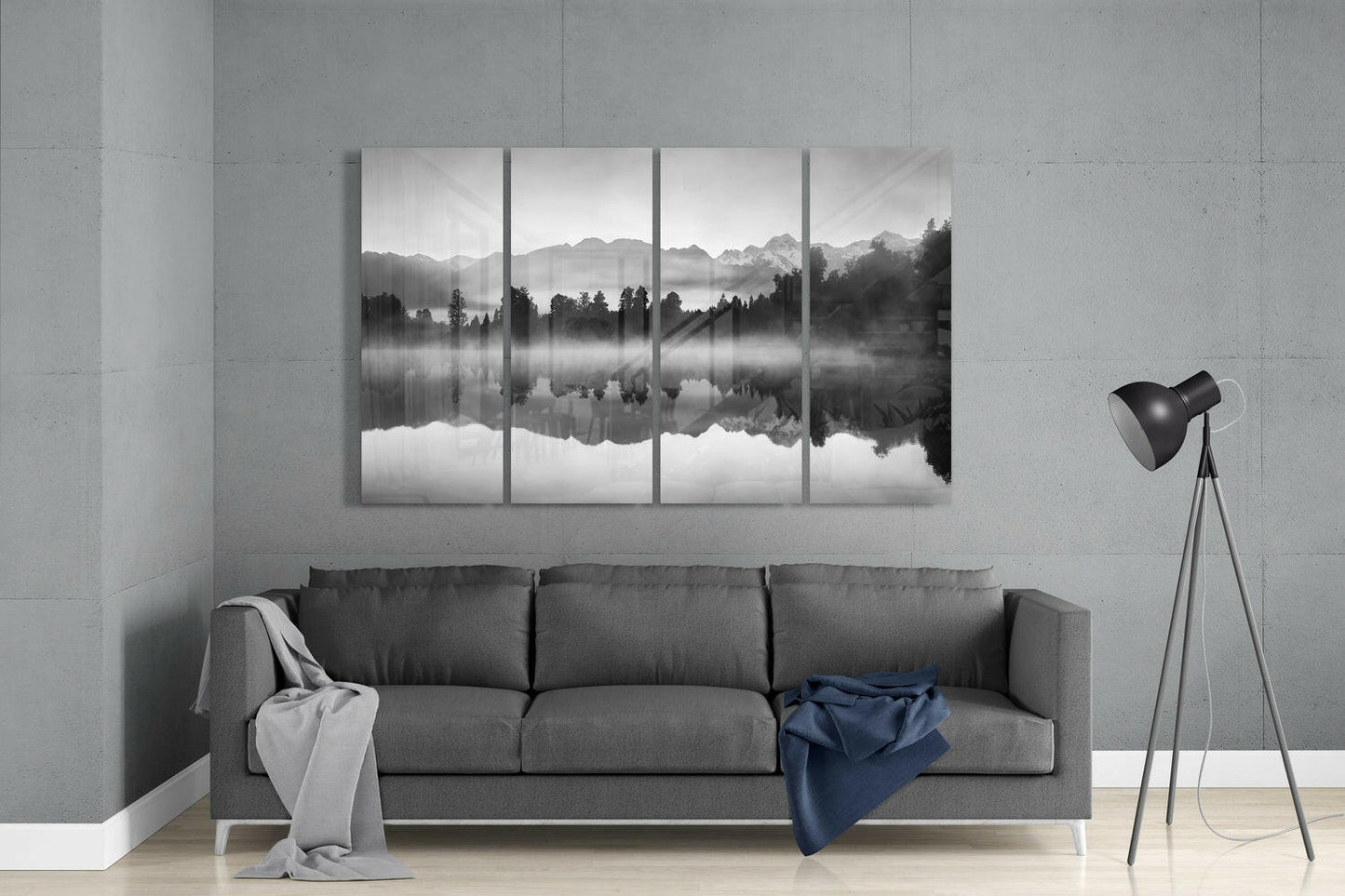 Foggy View 4-Piece Glass Wall Art Set