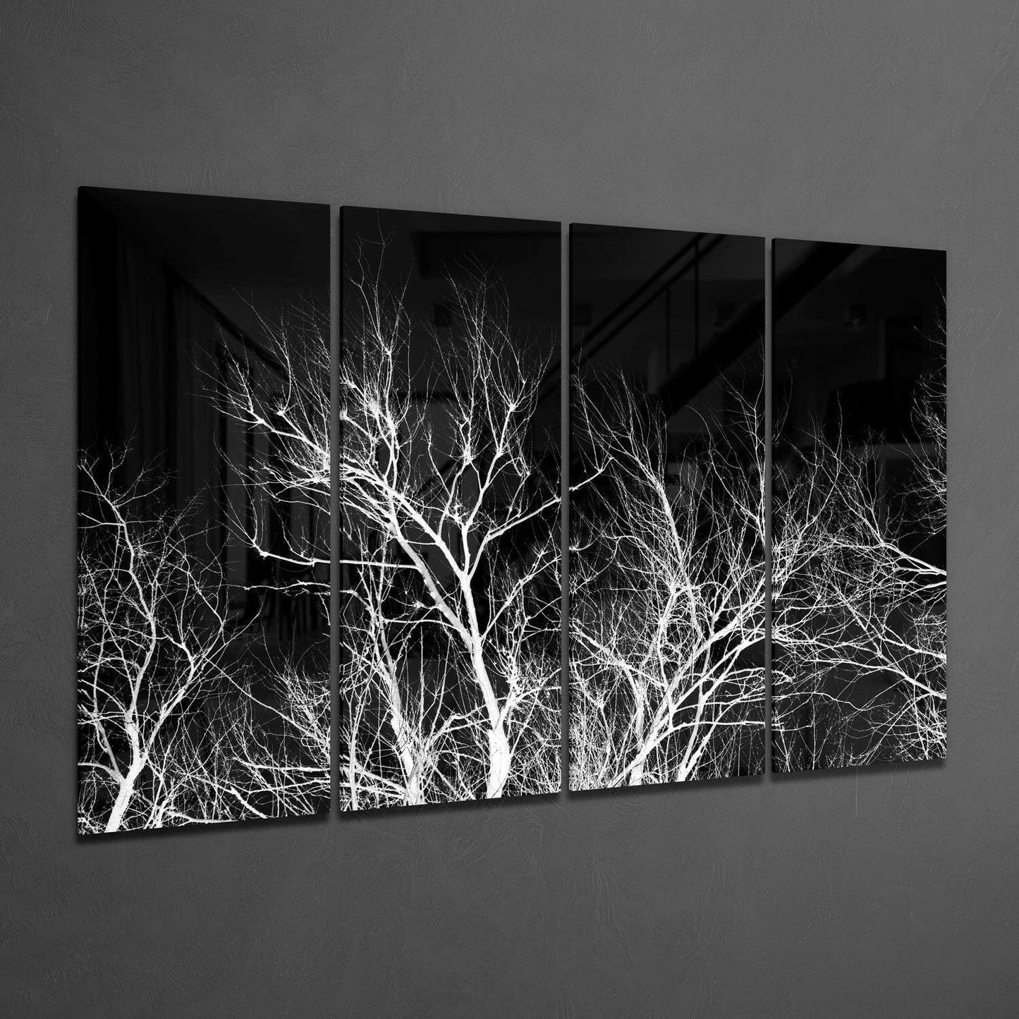 Night Trees 4-Piece Glass Wall Art