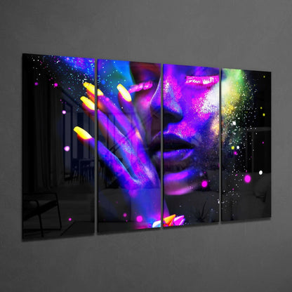 Woman 4-Piece Glass Wall Art Set