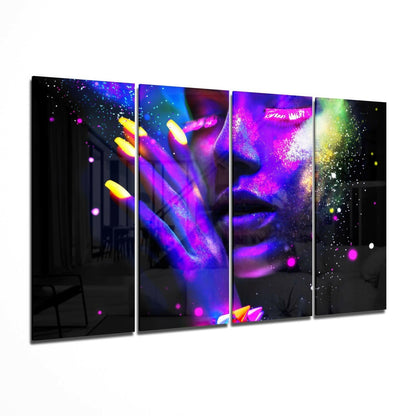 Woman figurative 4-piece glass wall art