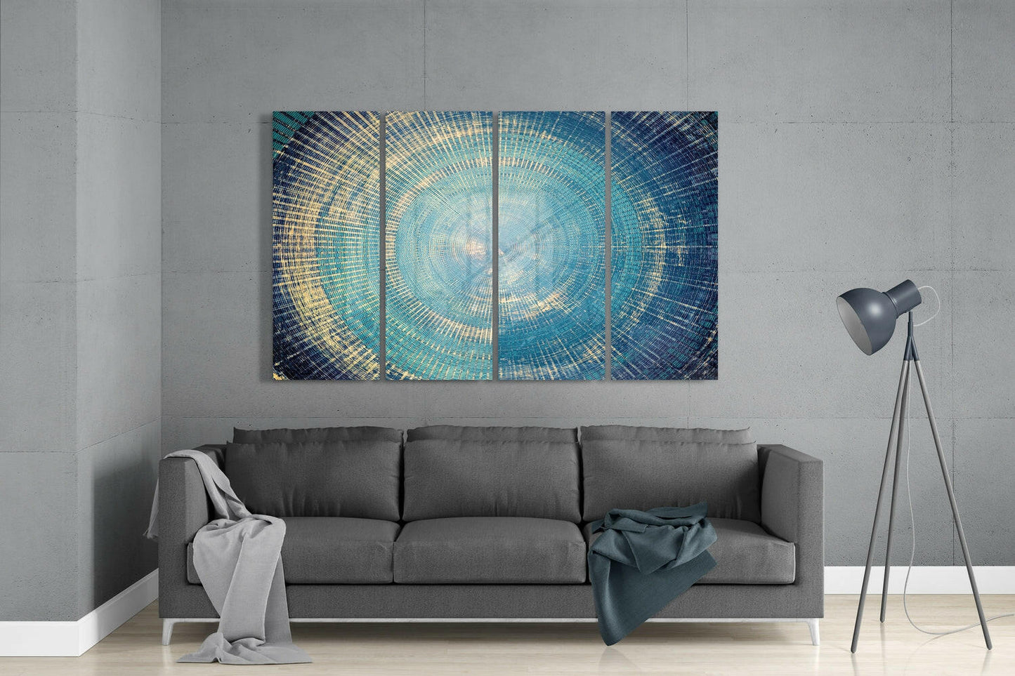 Turquoise 4-Piece Glass Wall Art Set