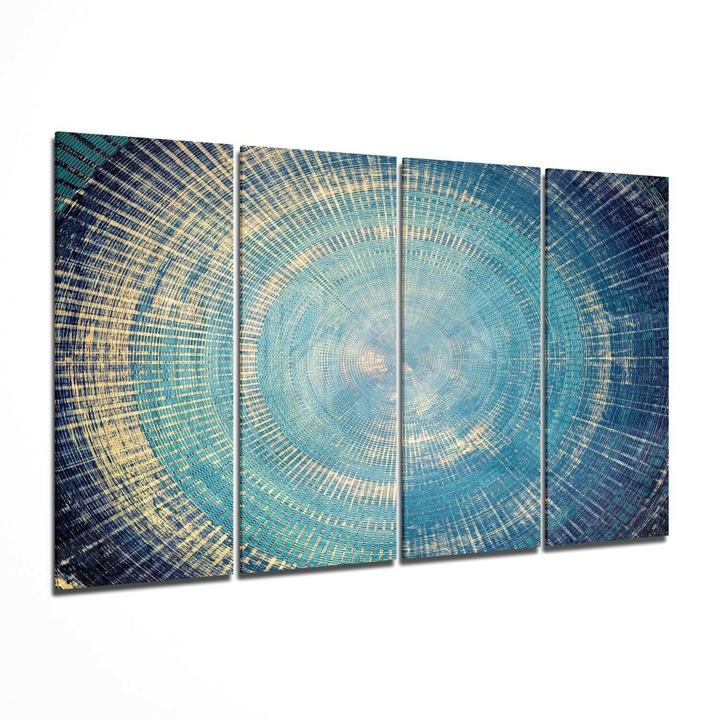 Turquoise abstract 4-piece glass wall art