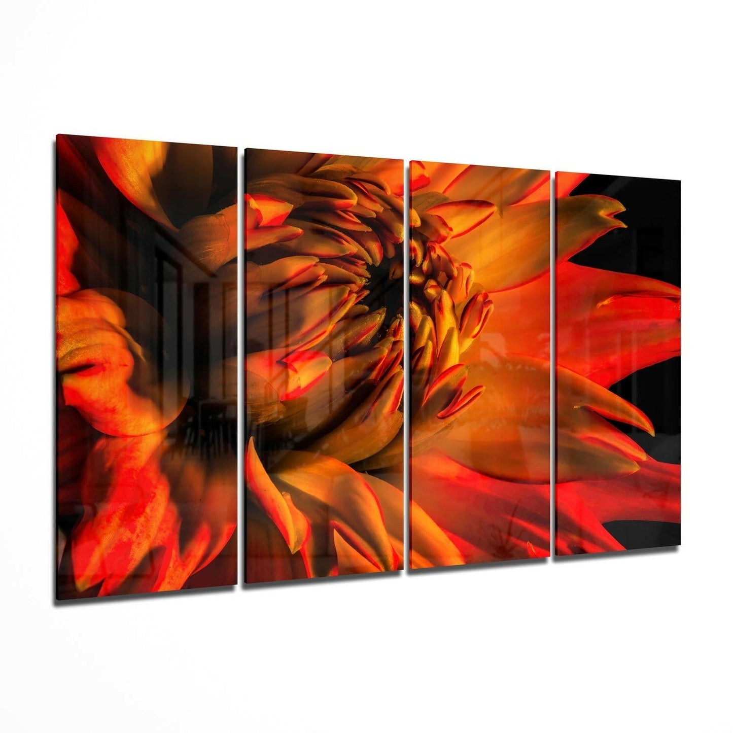 Gerbera daisy glass wall art - 4-piece set