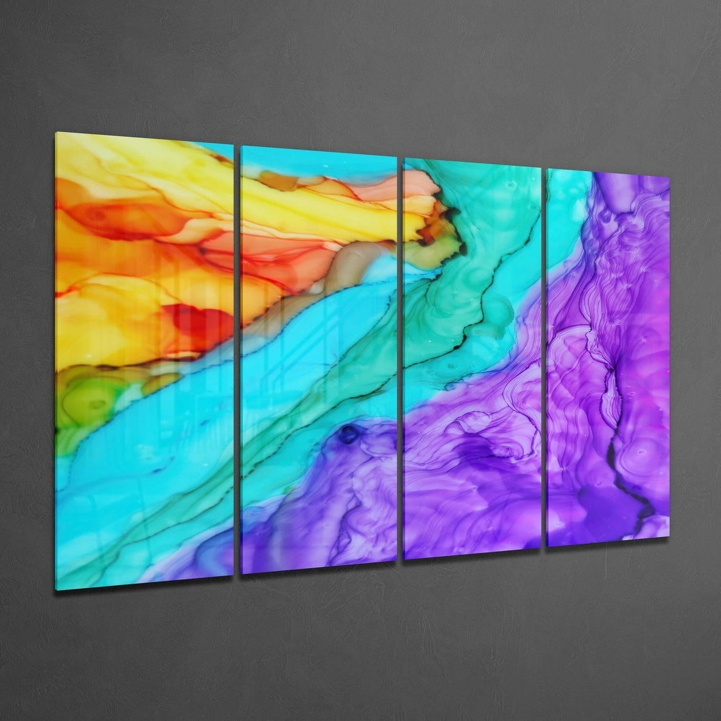 Colorful Steam 4-Piece Glass Wall Art Set