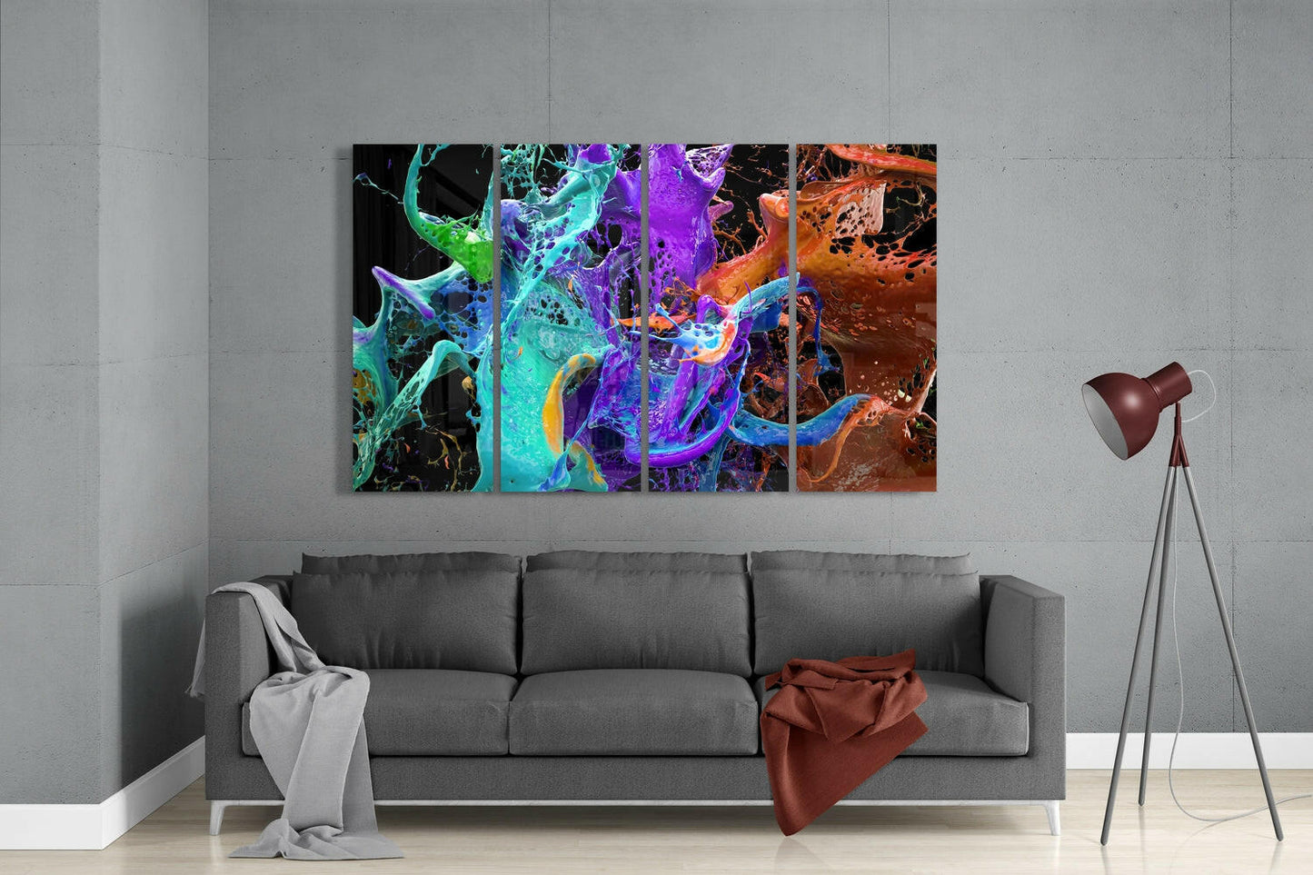 Mixing the Colors 4 Pieces Mega Glass Wall Art