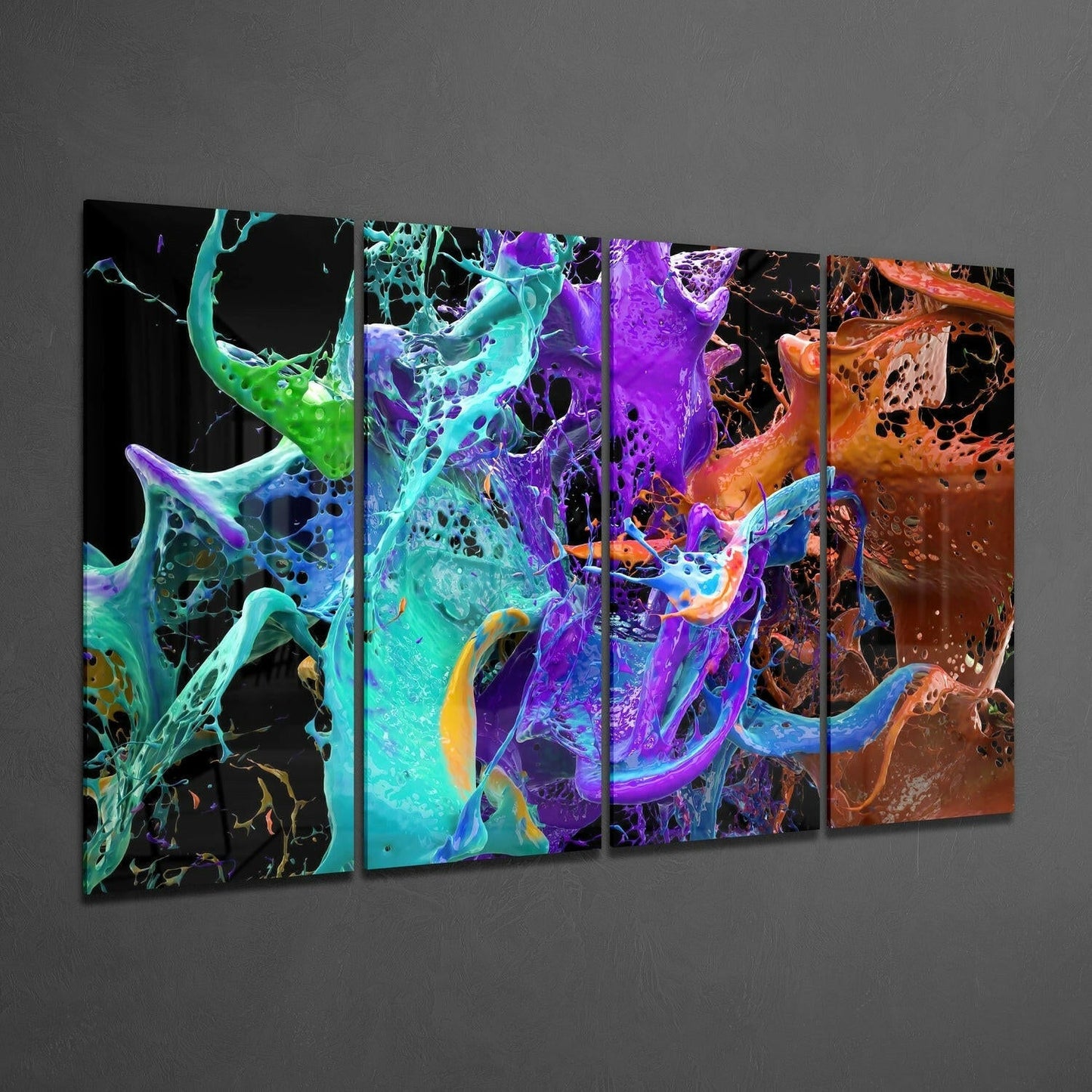 Mixing the Colors 4 Pieces Mega Glass Wall Art