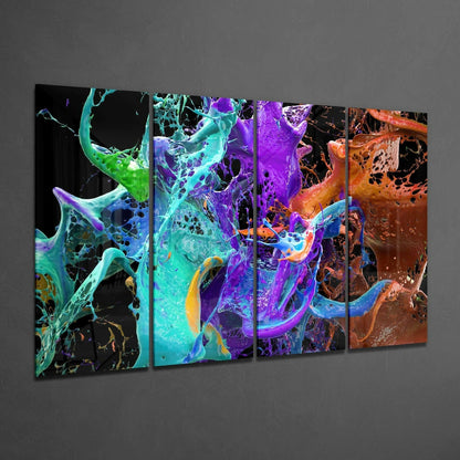 Mixing the Colors 4 Pieces Mega Glass Wall Art