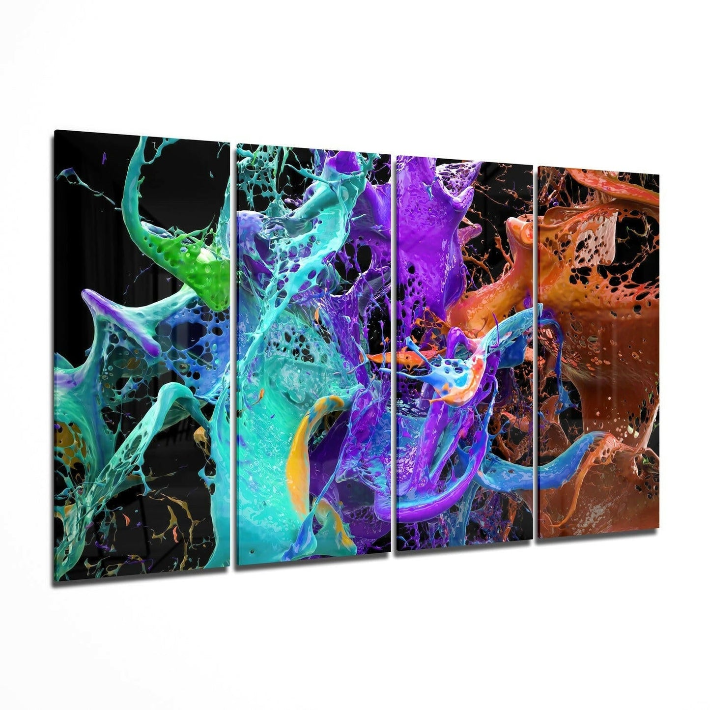 Mixing the Colors 4 piece glass wall art set