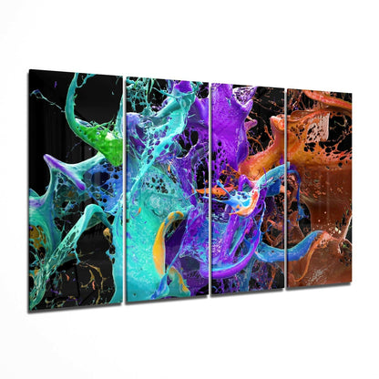 Mixing the Colors 4 piece glass wall art set