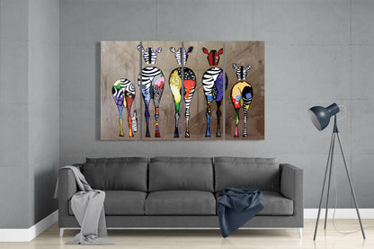 Zebras 4-Piece Glass Wall Art Set