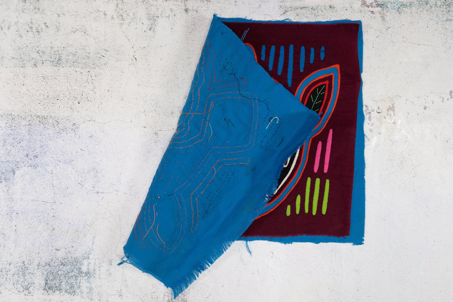 Handsome Rooster Mola Tapestry Folk Art Wall Hanging