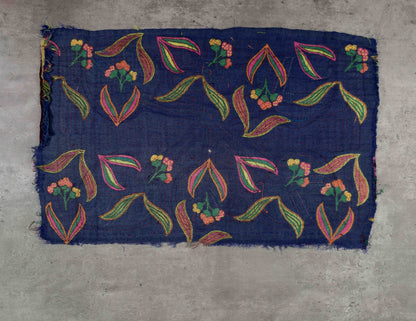 Burgundy and Blue Jungle Floral Mola Tapestry Wall Hanging