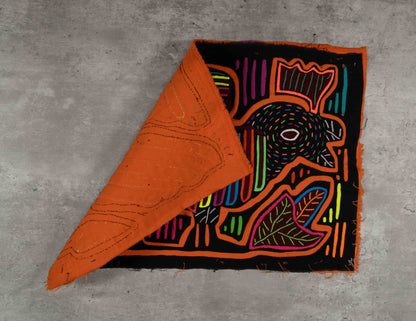 Rainbow Rooster Mola Tapestry Folk Art Wall Hanging