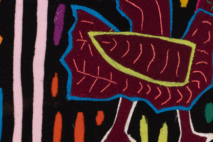 Rooster in Box Mola Tapestry Folk Art Wall Hanging
