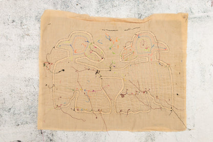 Rainbow Gossip Bird Mola Tapestry Folk Art Wall Hanging