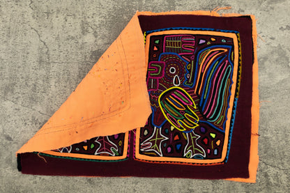 Rooster Mola Tapestry Folk Art Wall Hanging