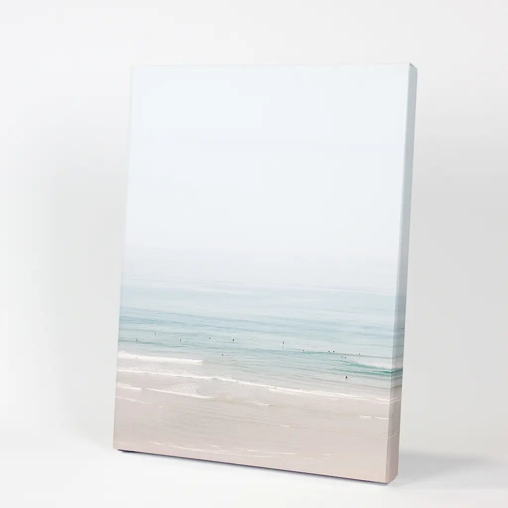 Pastel Beach Wall Art Print, Blue Waves Coastal Decor