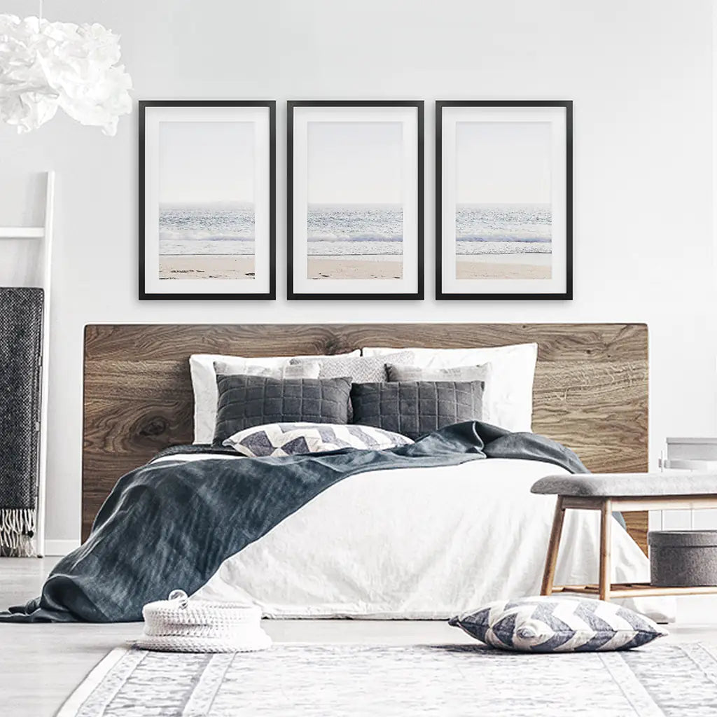 Pastel Wave Coastal Wall Art Set of 3 Prints