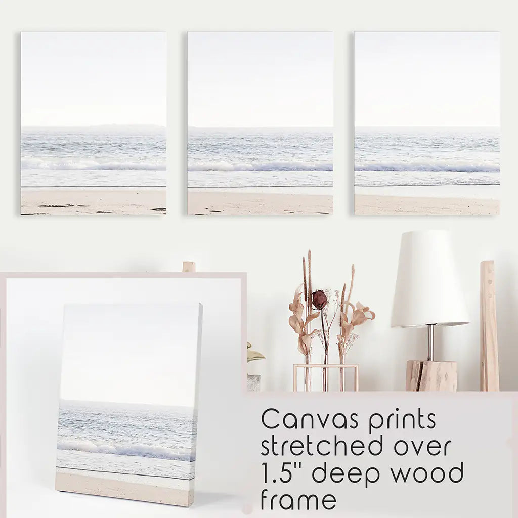 Pastel Wave Coastal Wall Art Set of 3 Prints