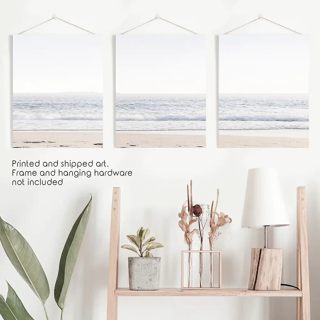 Pastel Wave Coastal Wall Art Set of 3 Prints