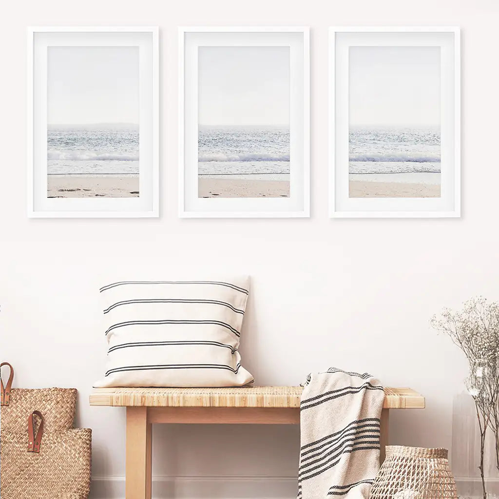 Pastel Wave Coastal Wall Art Set of 3 Prints