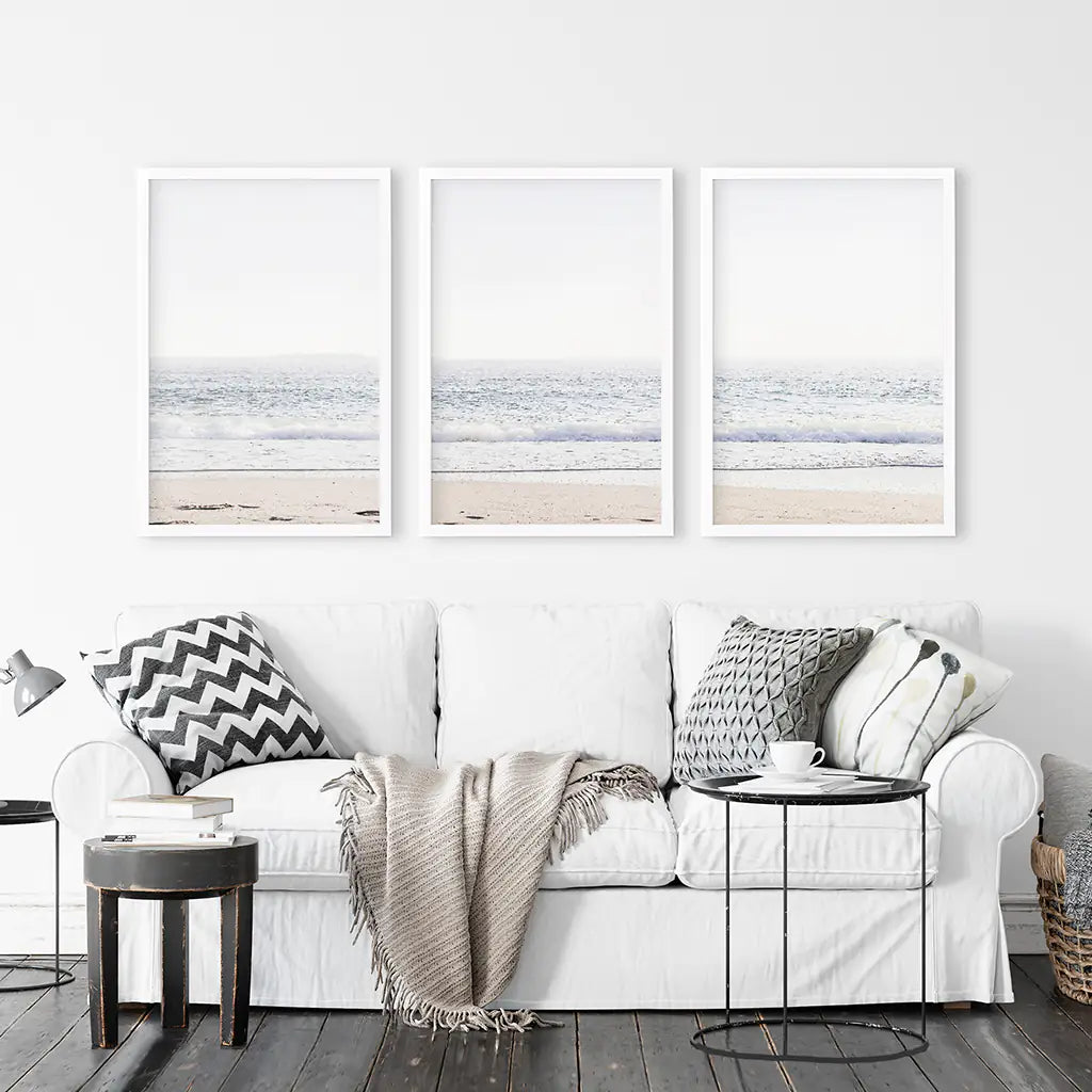Pastel Wave Coastal Wall Art Set of 3 Prints