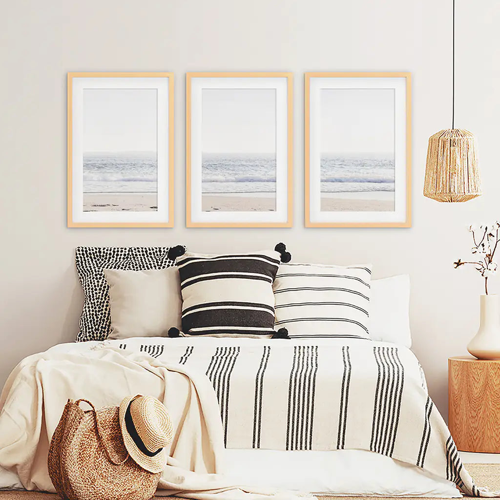 Pastel Wave Coastal Wall Art Set of 3 Prints