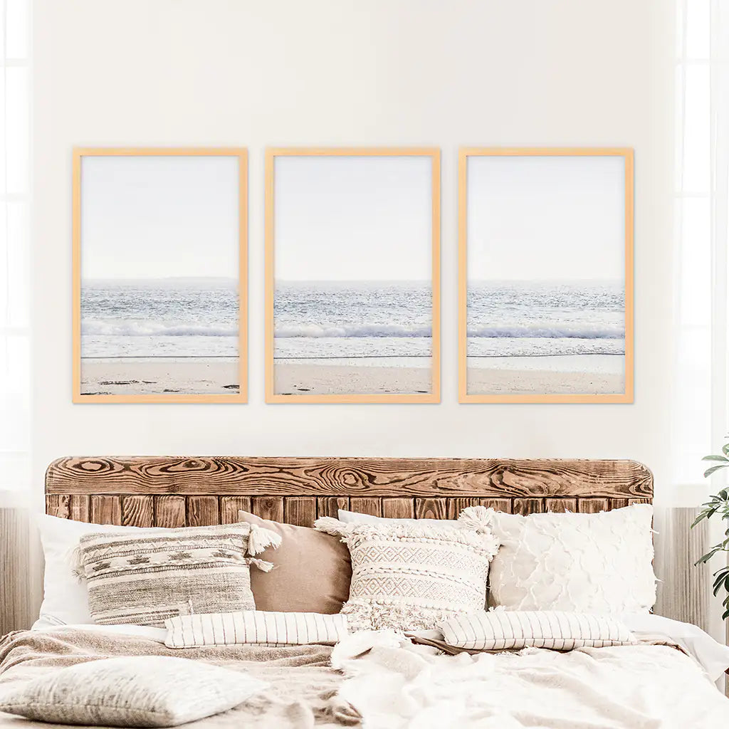Pastel Wave Coastal Wall Art Set of 3 Prints