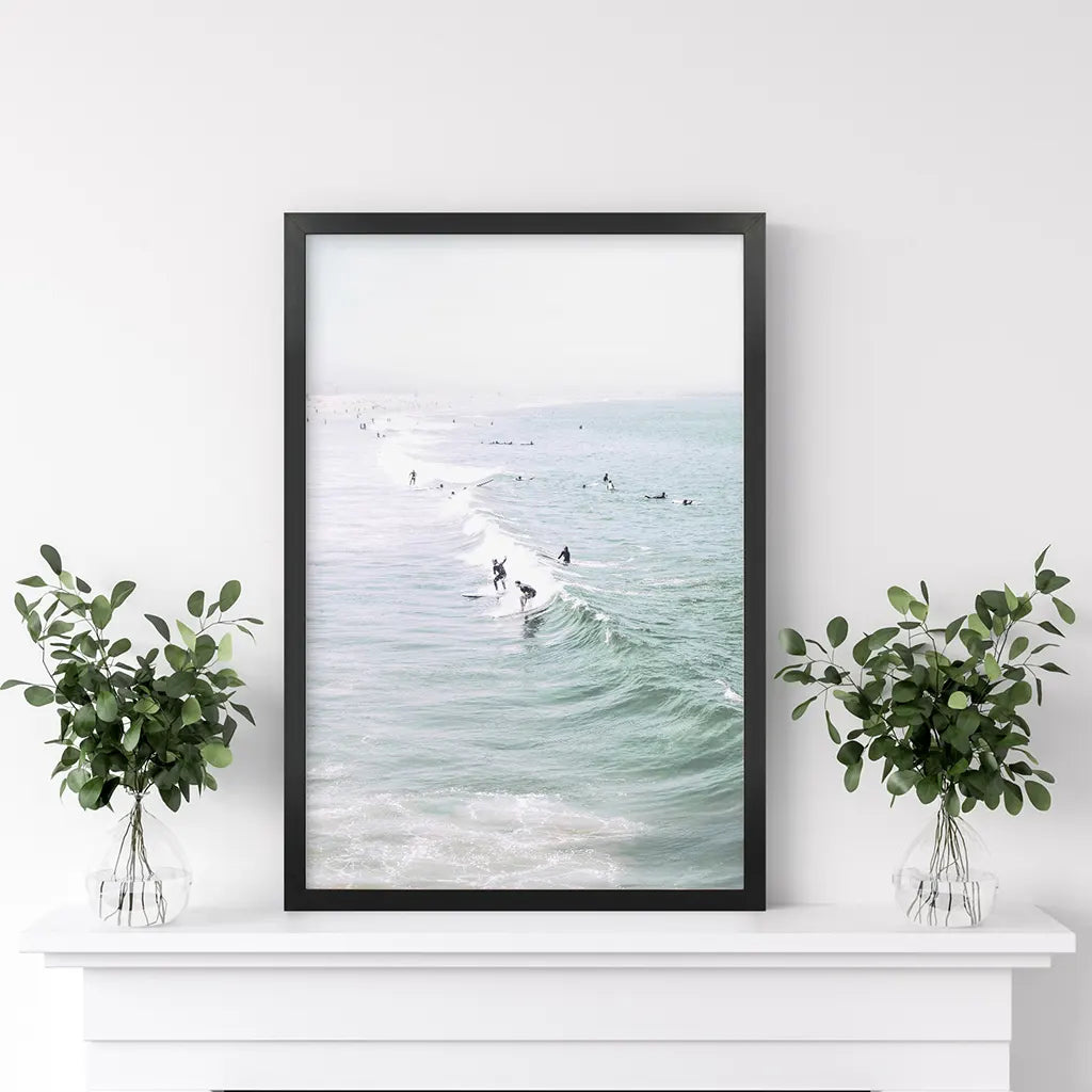 Pastel California Beach Surf Wall Art