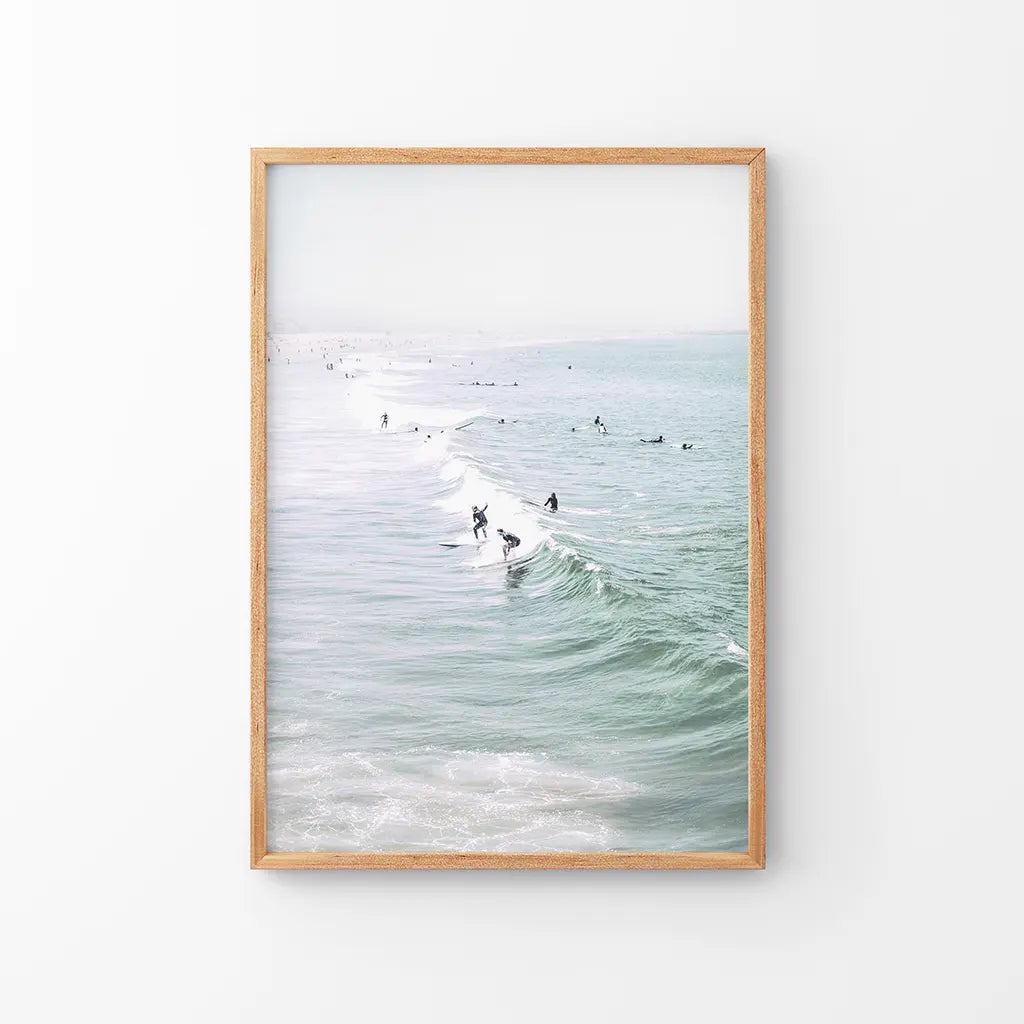 Pastel California Beach Surf Wall Art