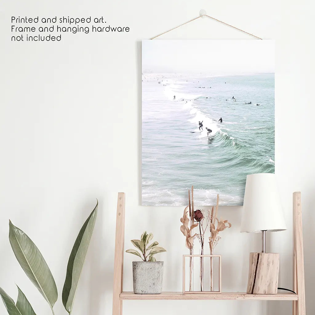 Pastel California Beach Surf Wall Art