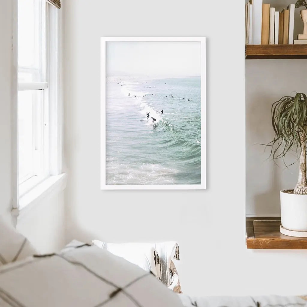Pastel California Beach Surf Wall Art