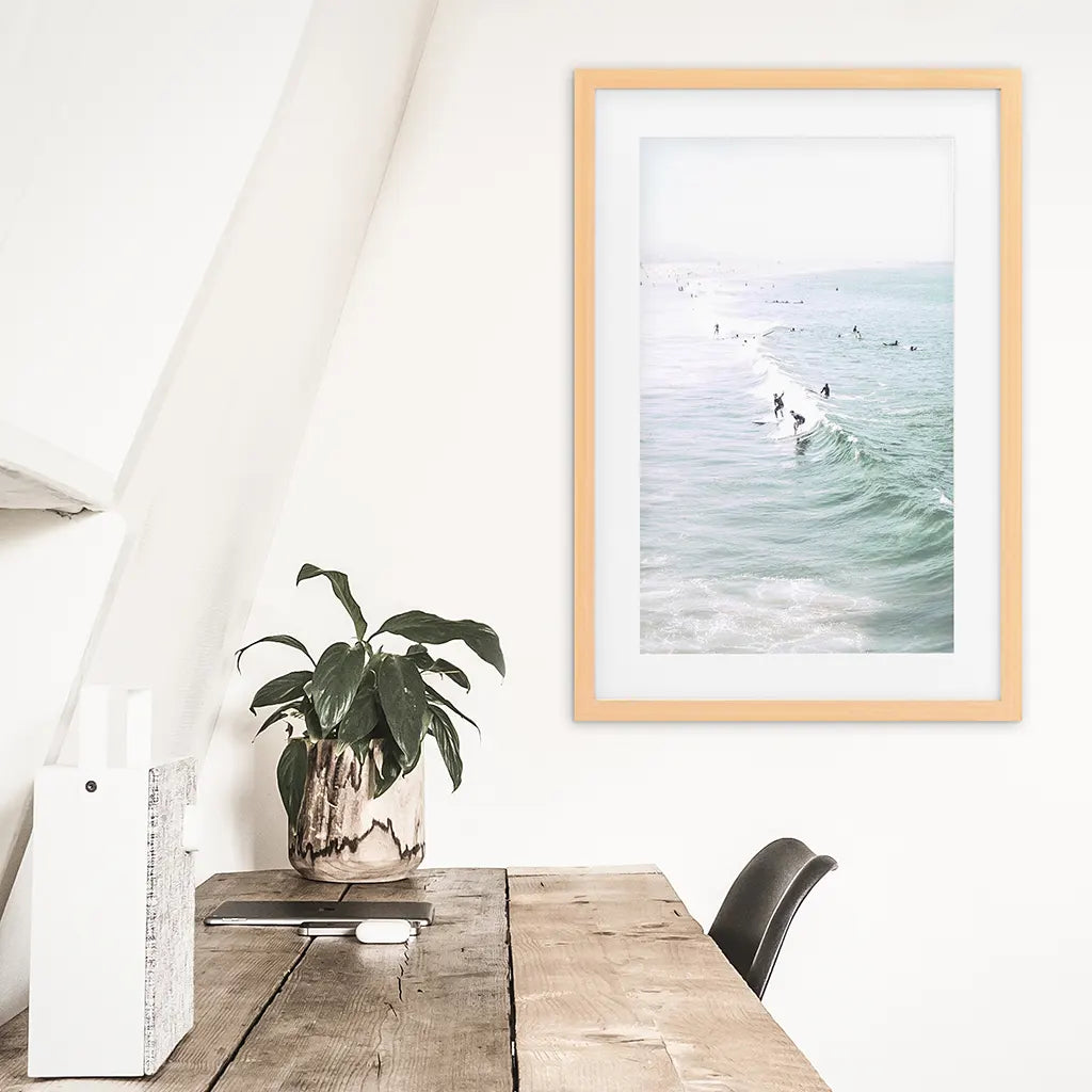Pastel California Beach Surf Wall Art