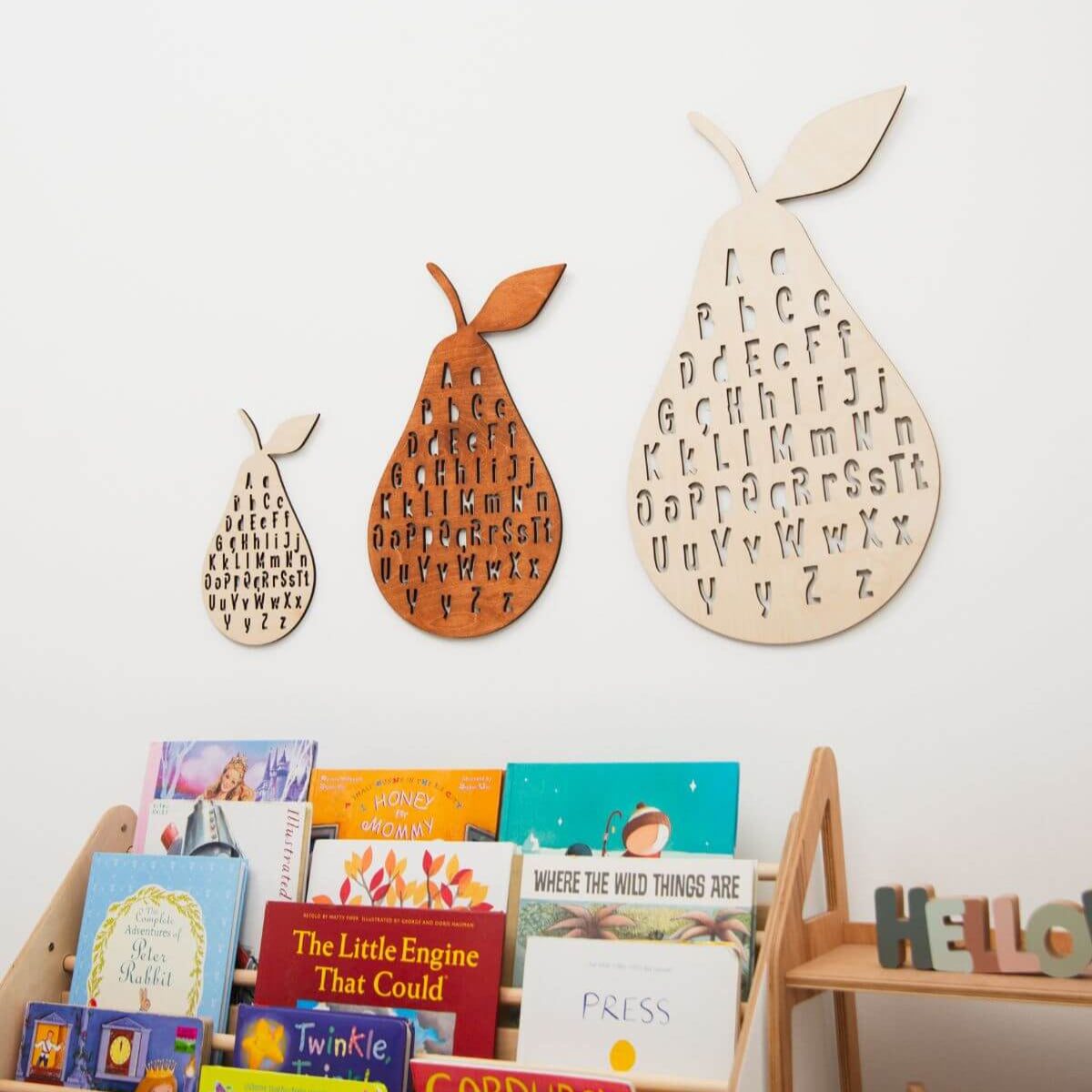Wooden ABC alphabet nursery wall decor