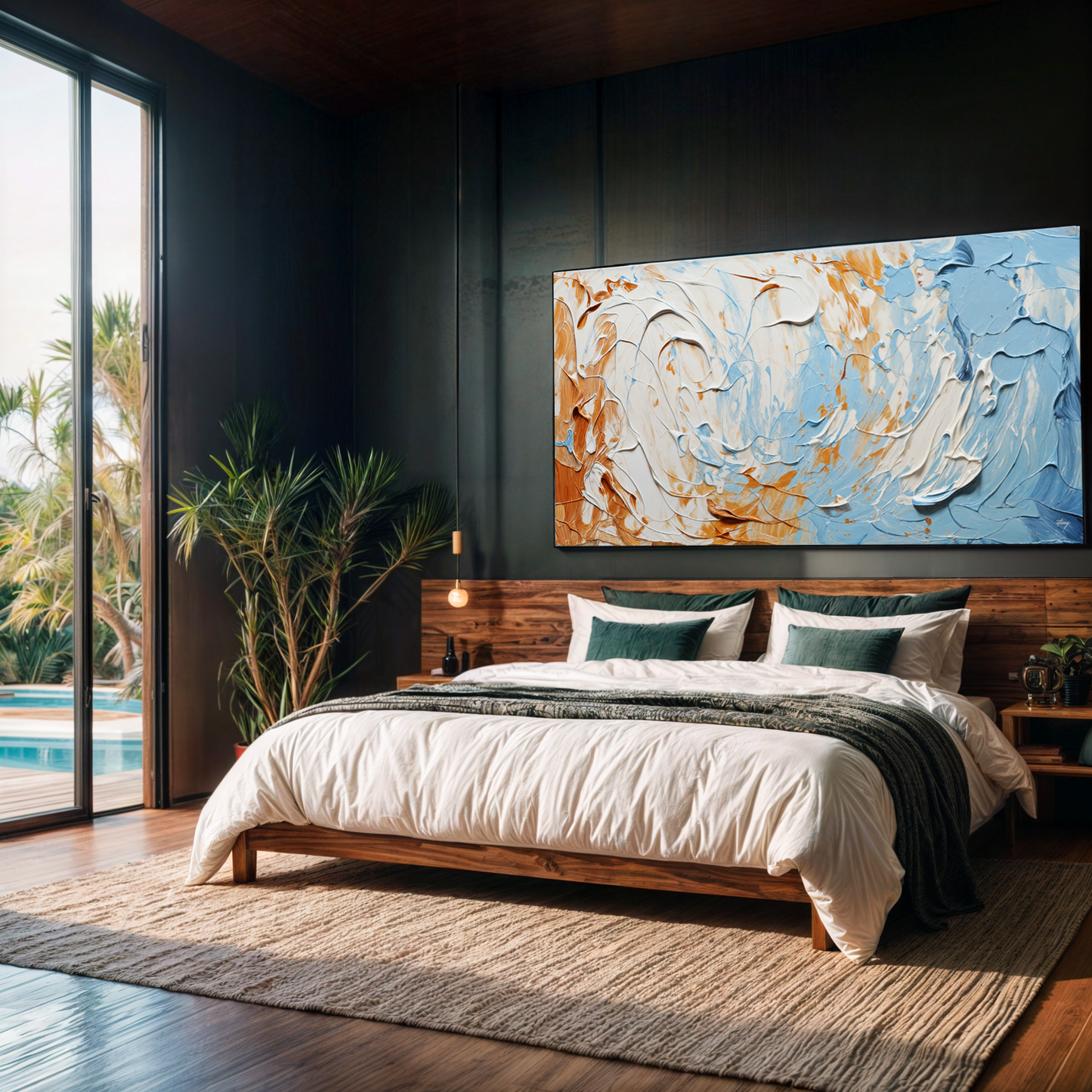 Pebble Tides III Textured Abstract Canvas Wall Art