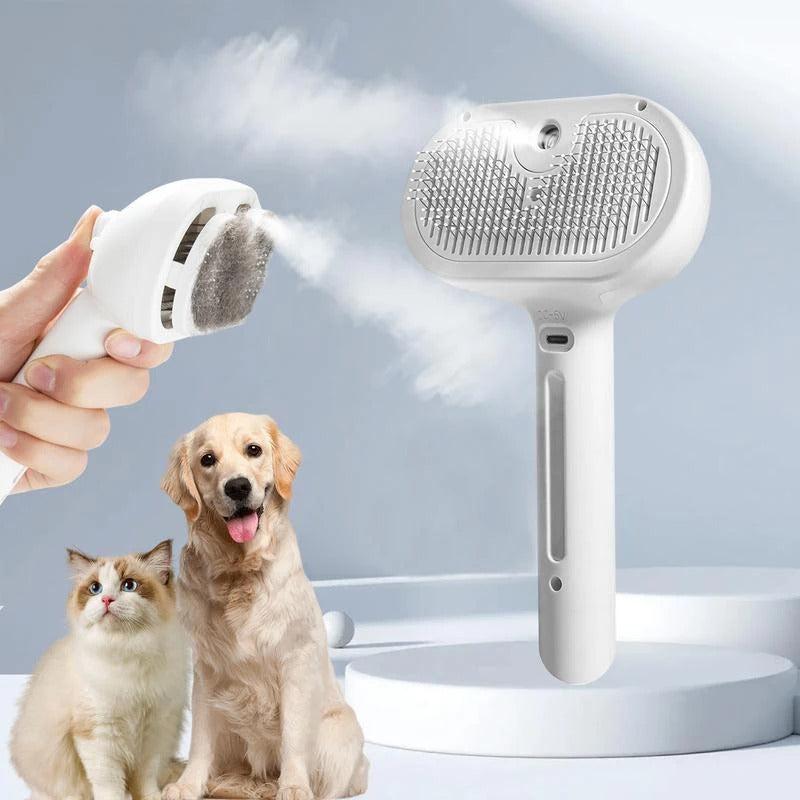 Pet grooming tool with a dog and cat on a light gray background