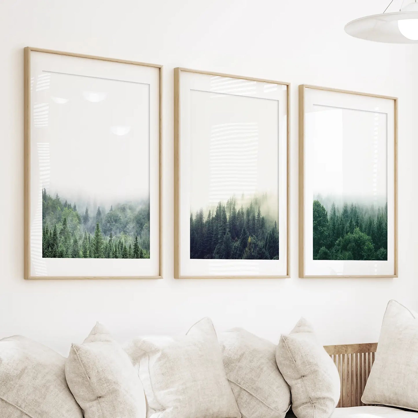 Nordic Forest Wall Art Set of 3. Minimalist Tree Photography