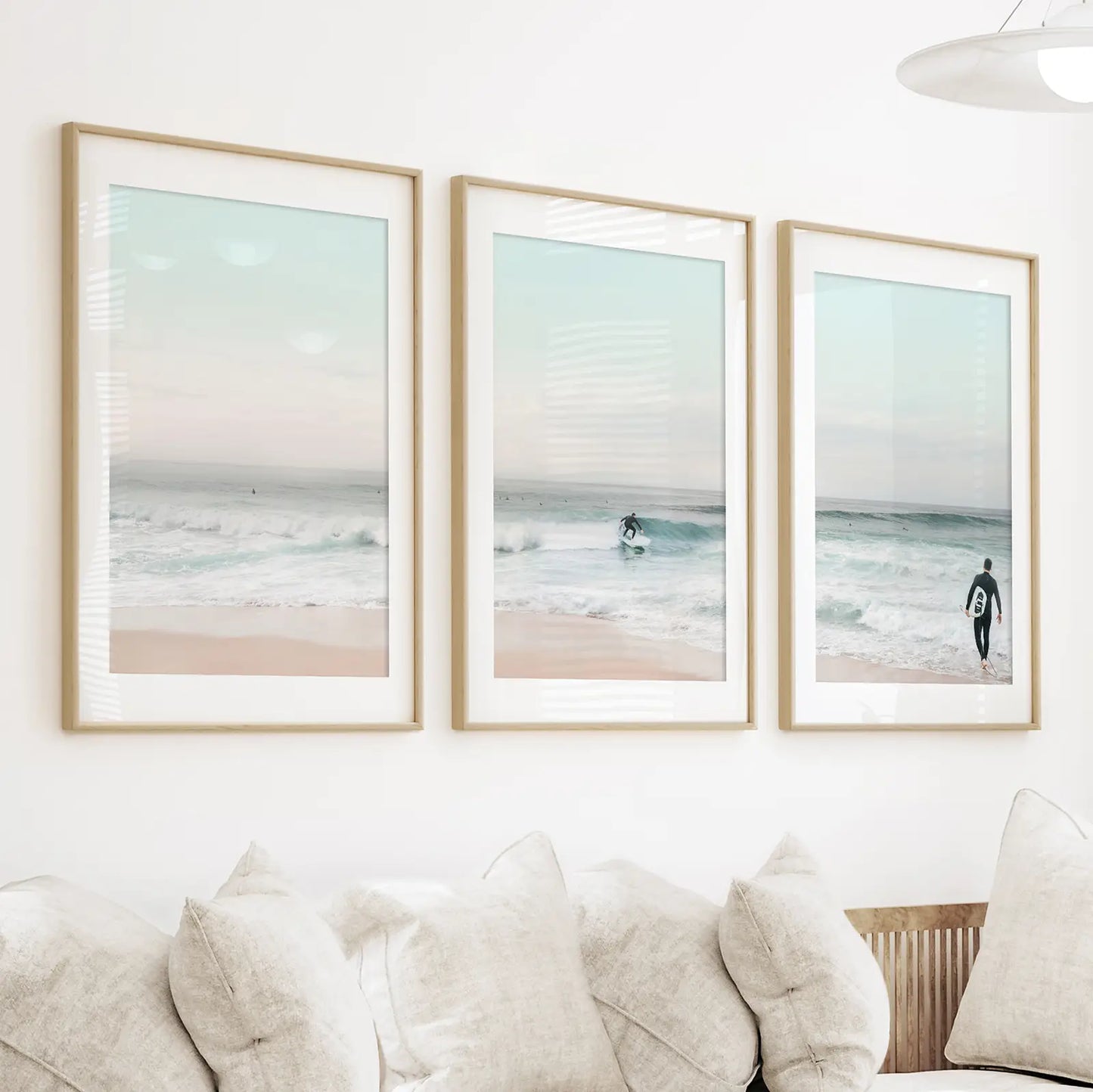 Ocean Surf Wall Art Set of 3 Beach Prints