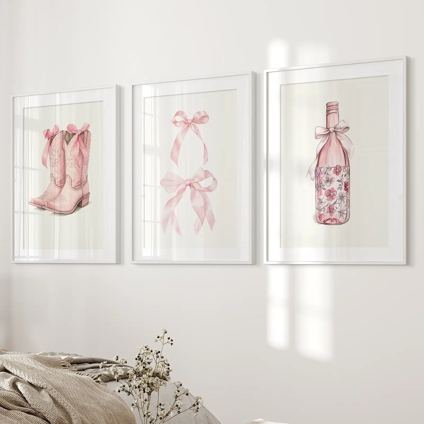 Cowgirl Boots Preppy Western Wall Art Poster Set